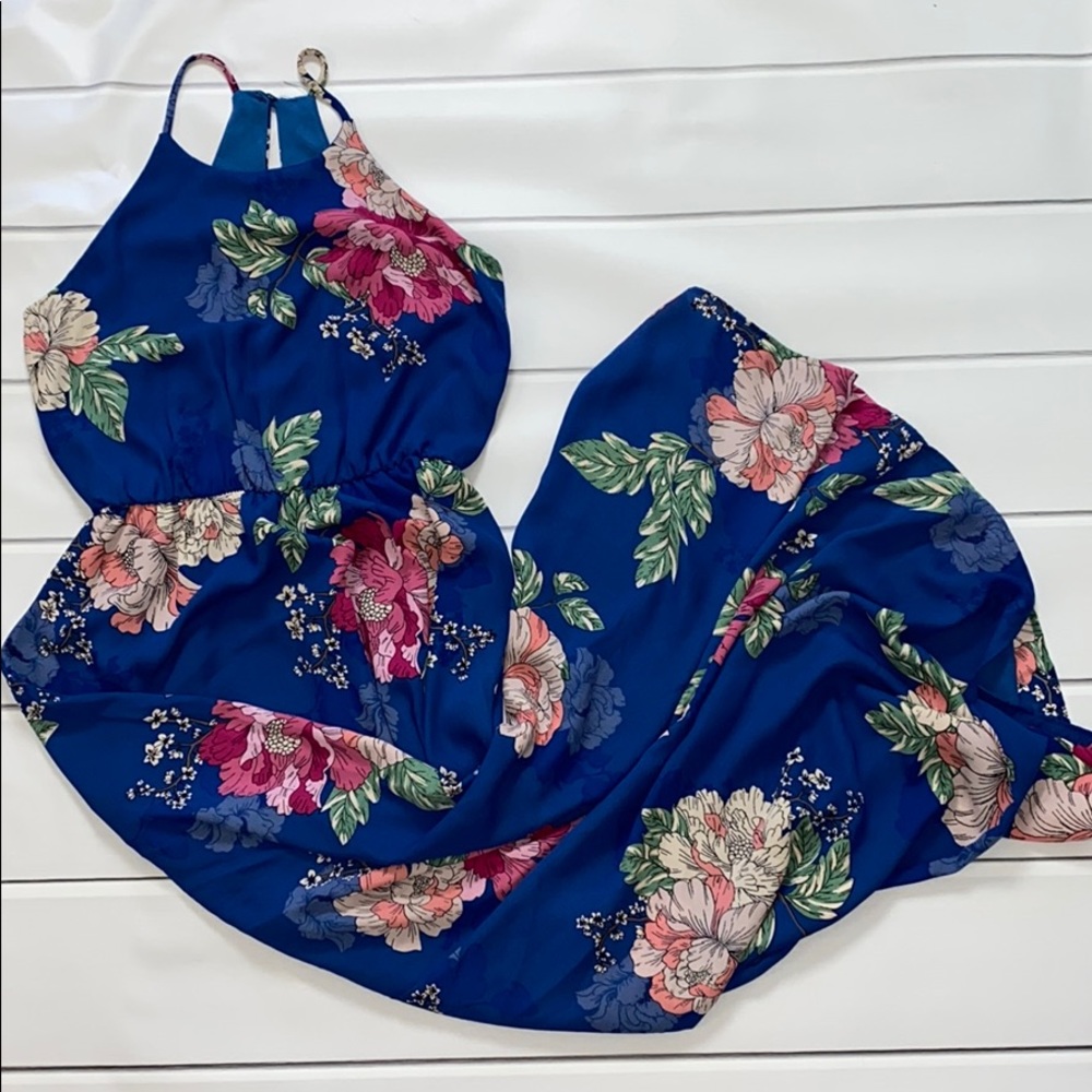 High Neck, Maxi, Floral Dress XS